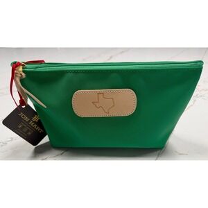 Jon Hart Grande Green Texas Leather Patch Cosmetic Bag Pouch